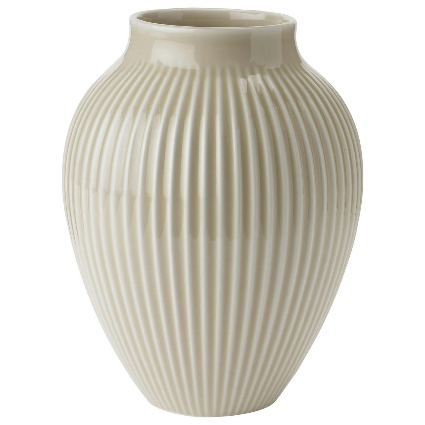 Vase Grooved 20 cm, Sand