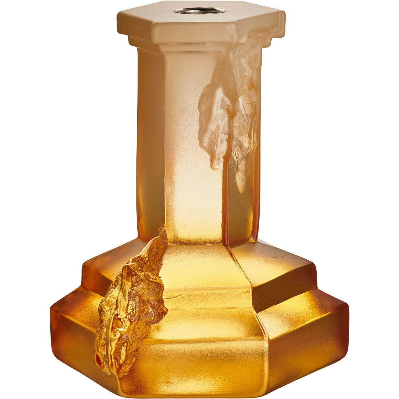 Rocky Baroque Candlestick 175 mm, Amber