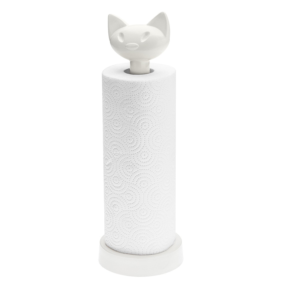 Miaou Paper Towel Stand, White