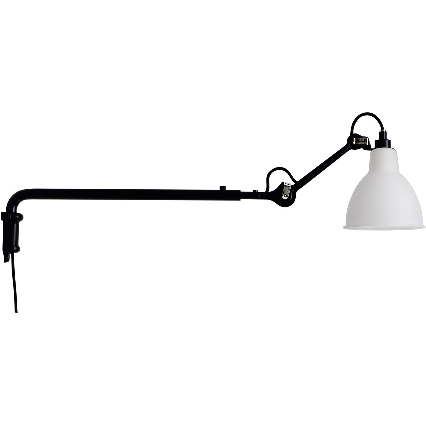 Lampe Gras N°203 Wall Lamp, Black / Frosted Glass