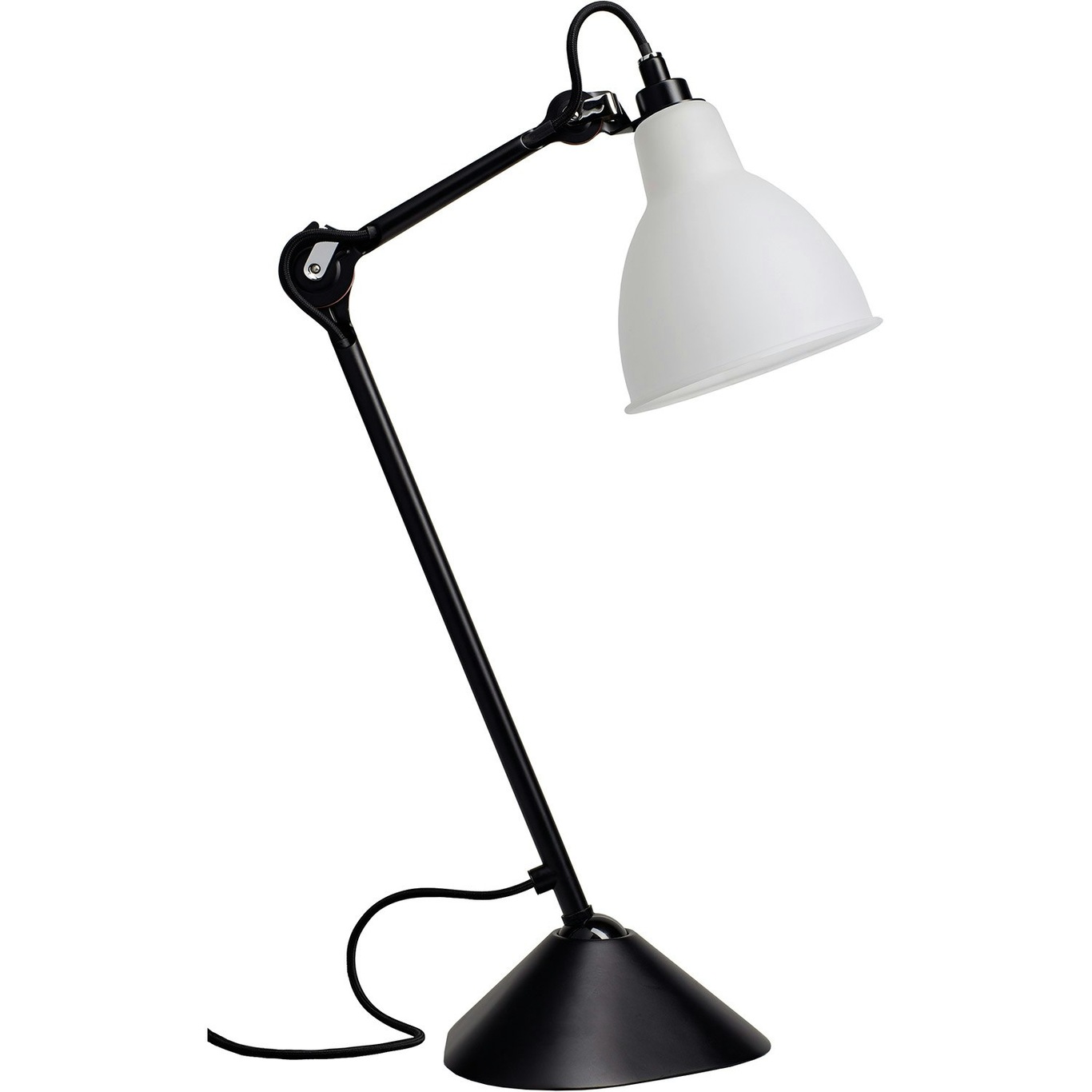 La Lampe Gras N°205 Table Lamp, Black / Frosted Glass