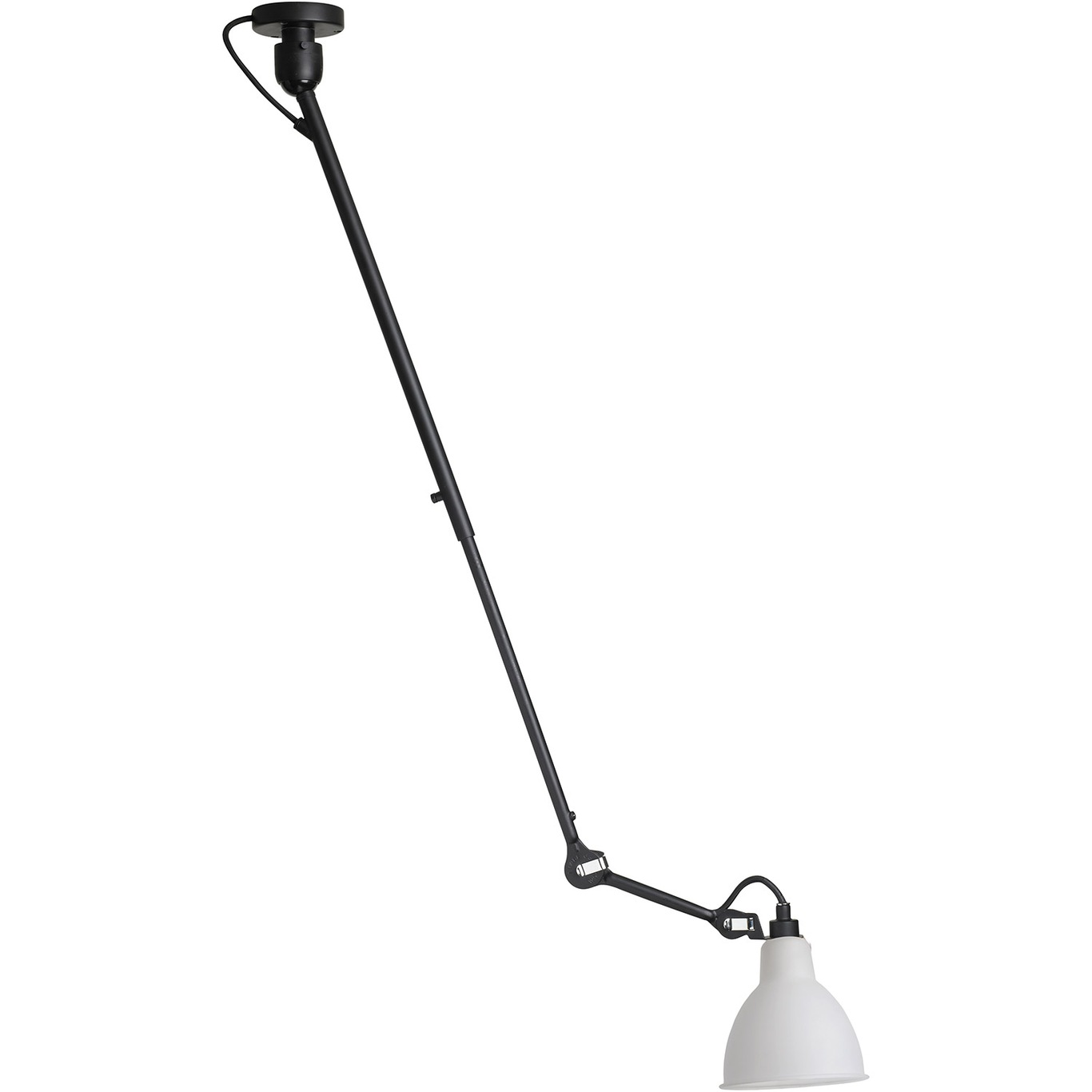 Lampe Gras N°302 Ceiling Lamp, Black / Frosted Glass