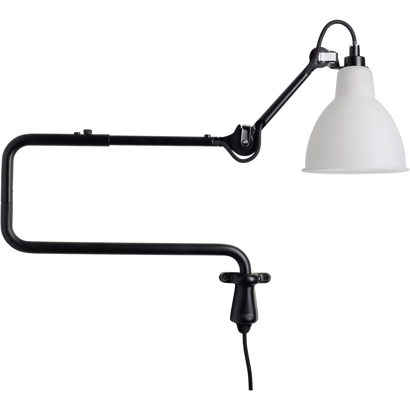 Lampe Gras N°303 Wall Lamp, Black / Frosted Glass