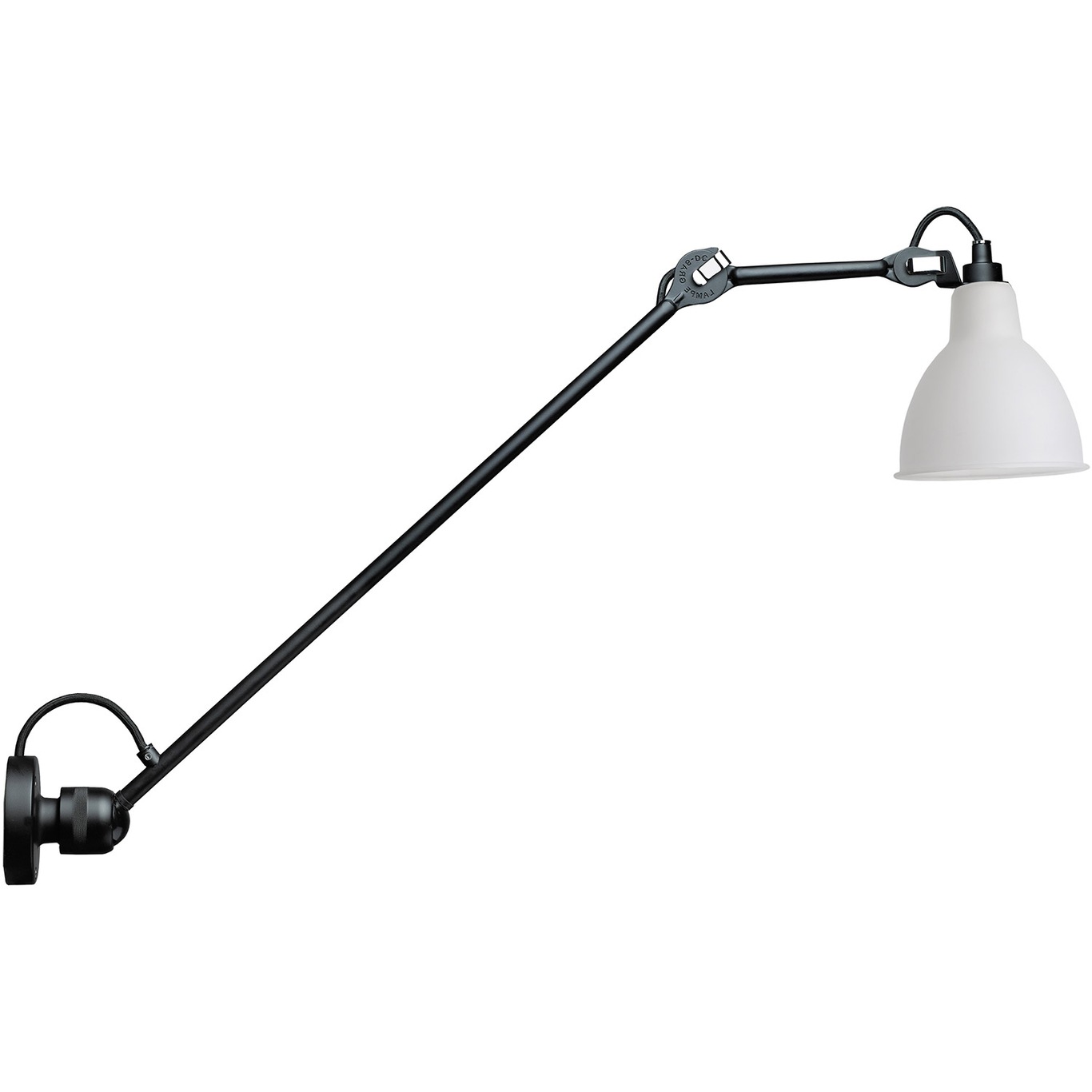 Lampe Gras N°304 Wall Lamp L60, Black / Frosted Glass
