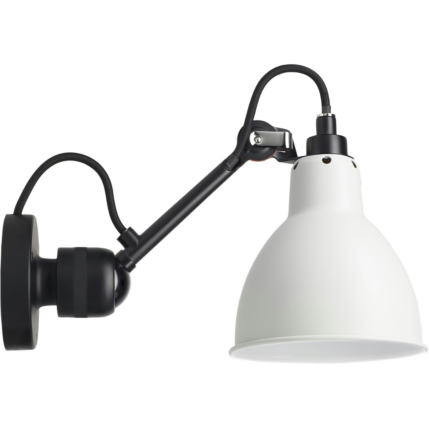 Lampe Gras N°304 Wall Lamp With Cord, Black / White