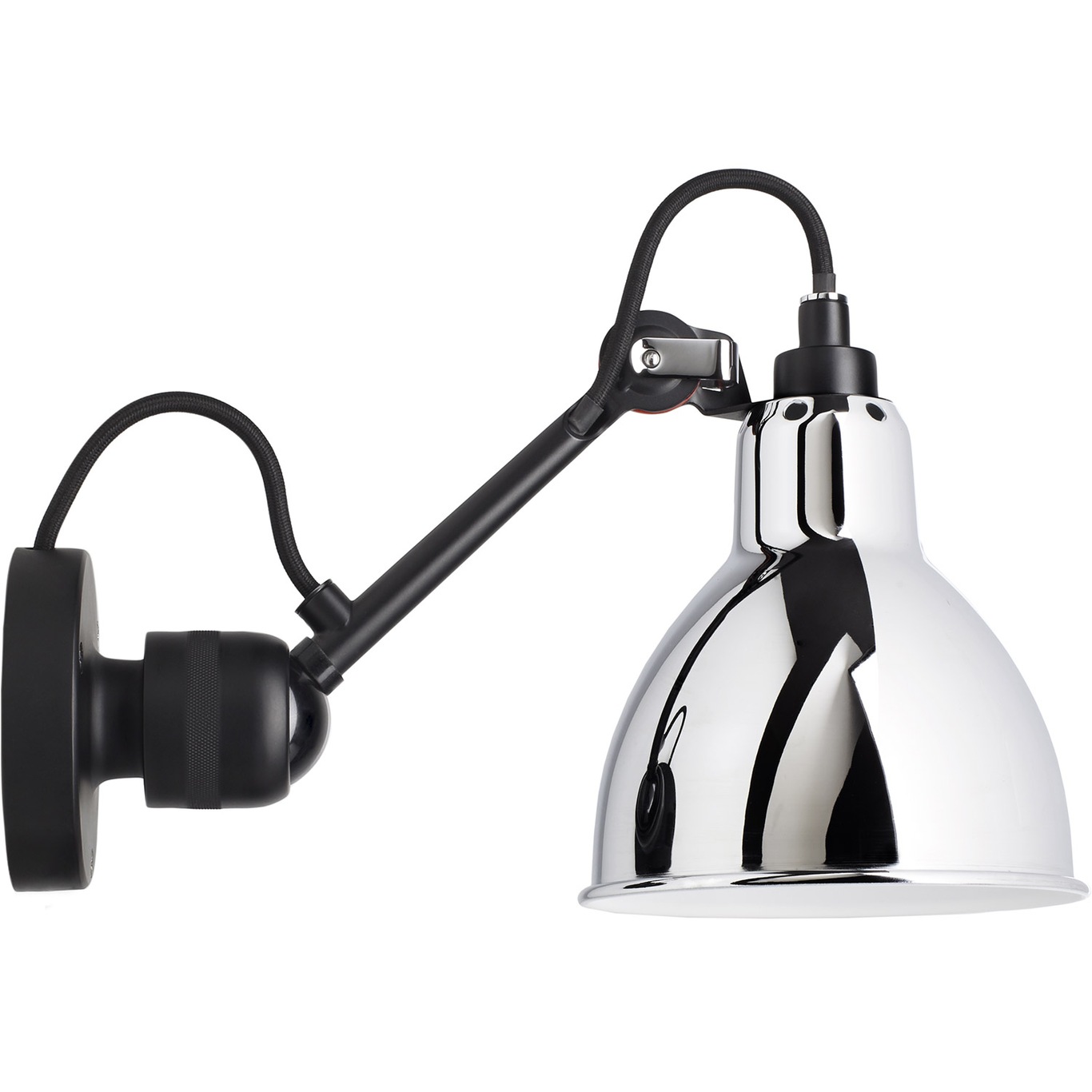 La Lampe Gras N°304 Wall Lamp With Switch, Black / Chrome