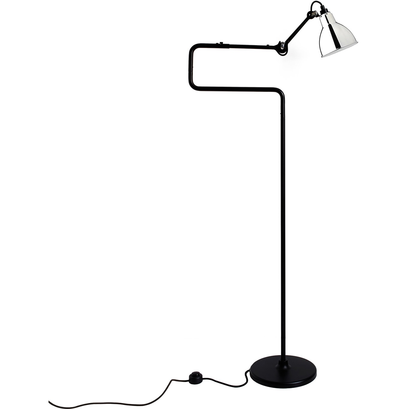 La Lampe Gras N°411 Floor Lamp, Black / Chrome