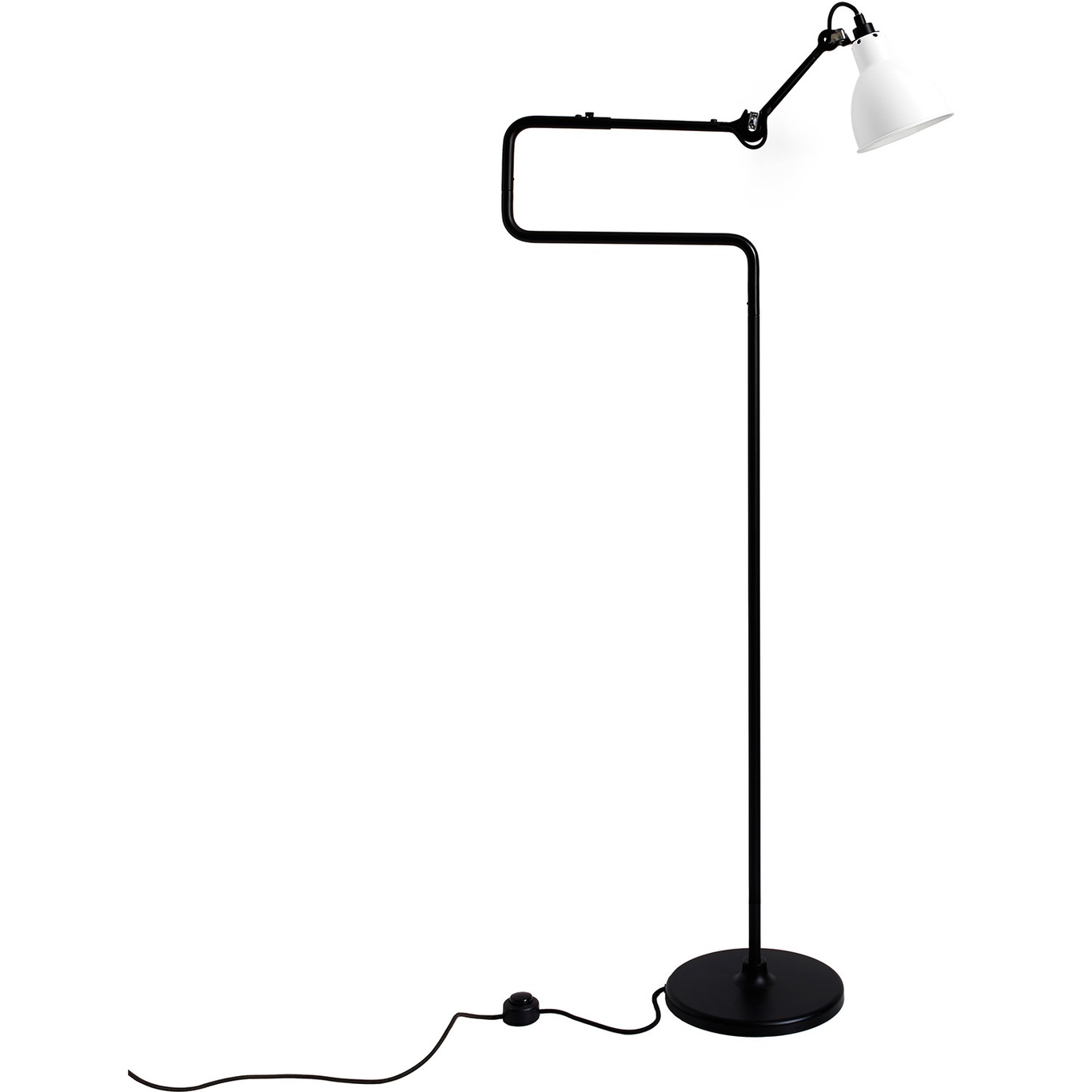 La Lampe Gras N°411 Floor Lamp, Black / White