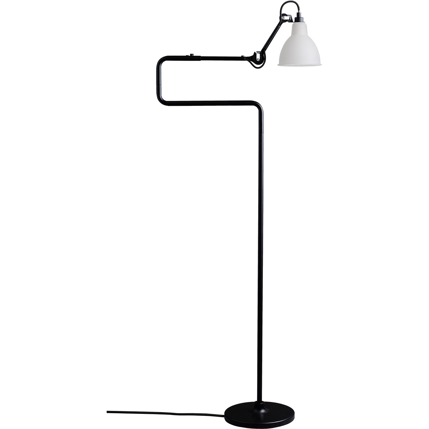 Lampe Gras N°411 Floor Lamp, Black / Frosted Glass