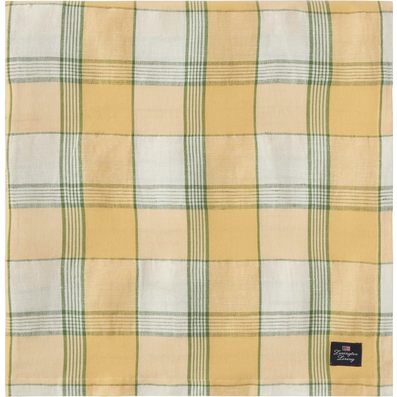 Easter Linen/Cotton Tablecloth Yellow/White, 150x250 cm