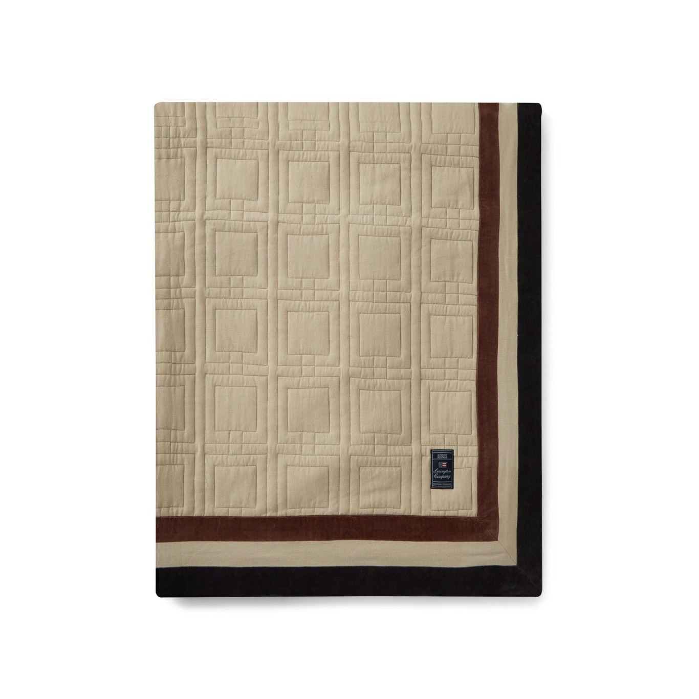 Graphic Quilted Organic Cotton Bedspread, 160x240 cm