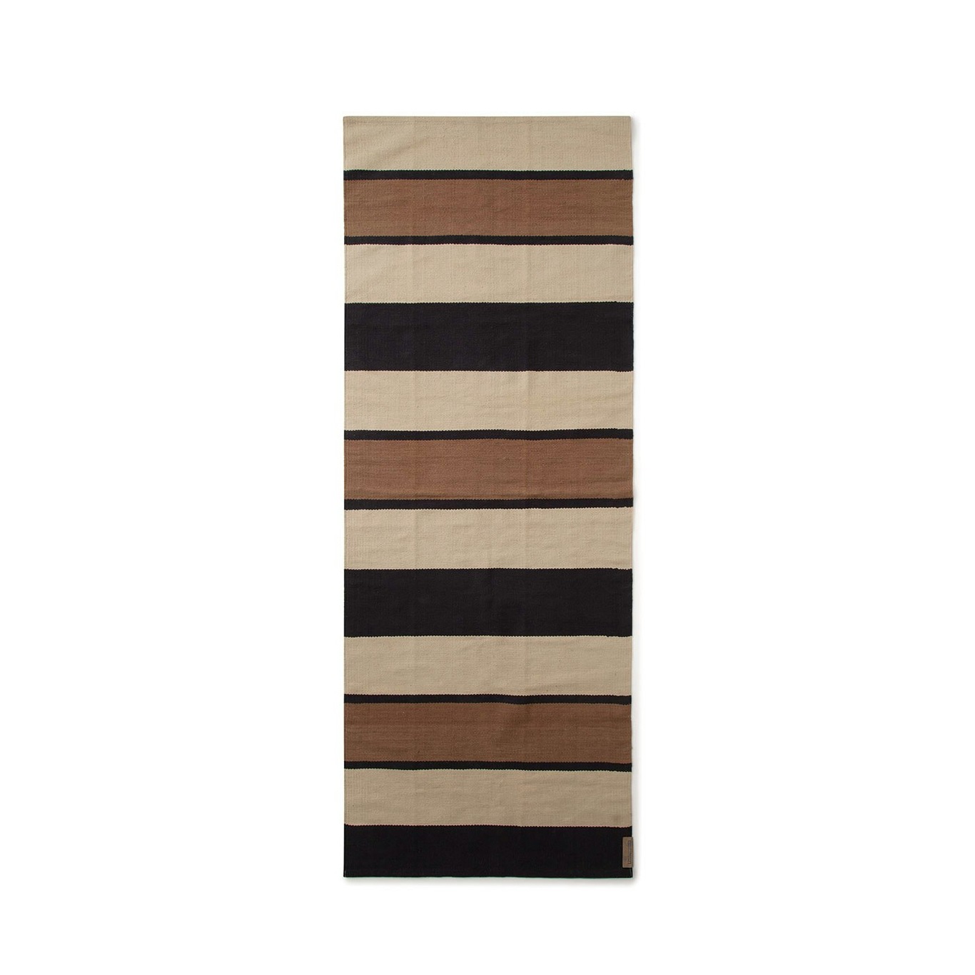 Striped Organic Cotton Rug Beige/Dark Grey, 170x240 cm