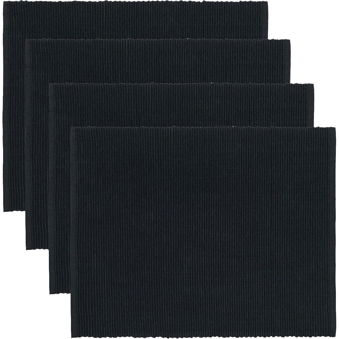 Uni Placemat 35x46 cm 4-pack, Black