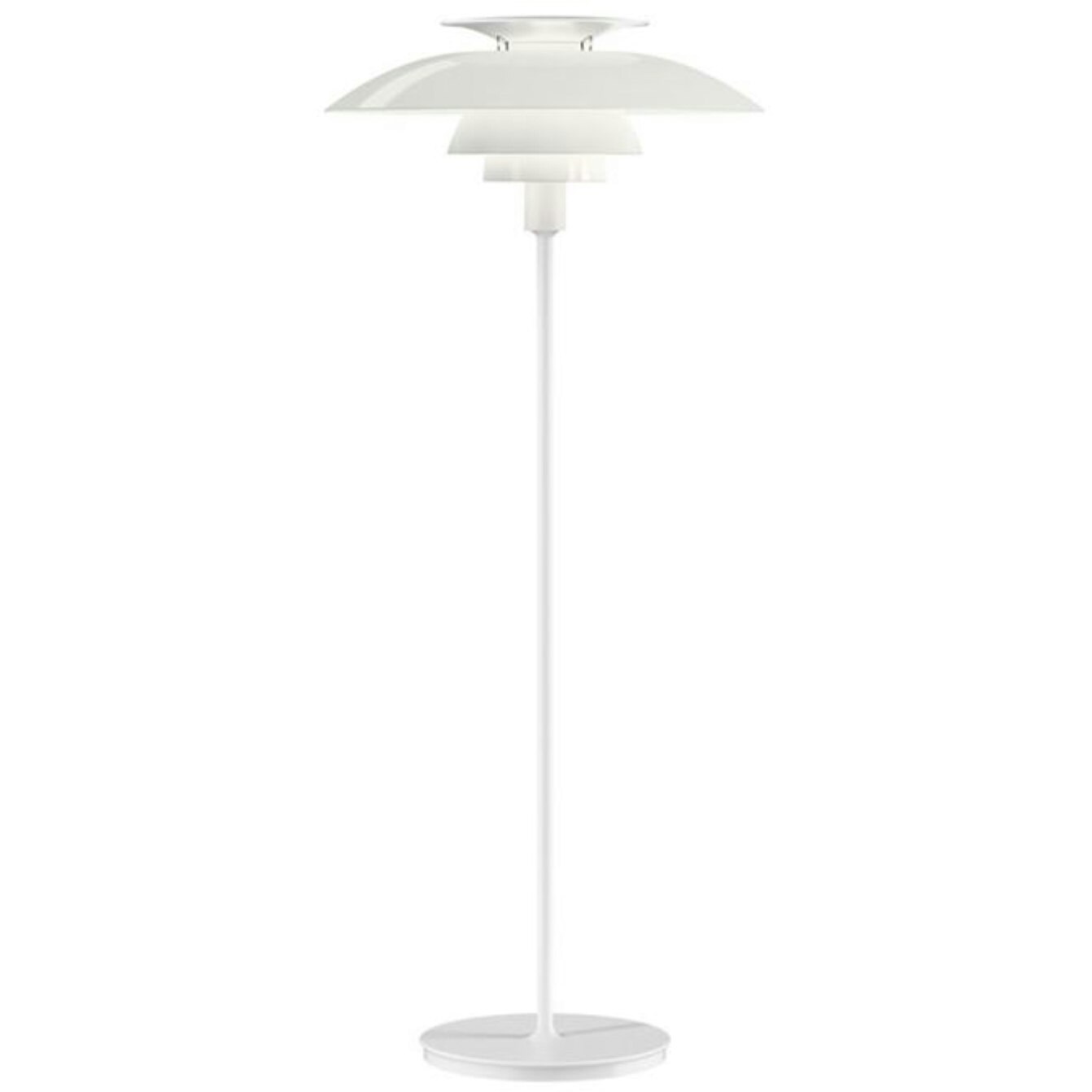 PH 80 Floor Lamp Without Dimmer, White Opal Acrylic / Chrome