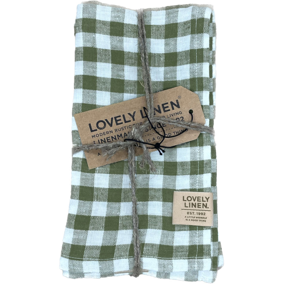 Lovely Napkins Linen 4-pack, Square Jeep Green