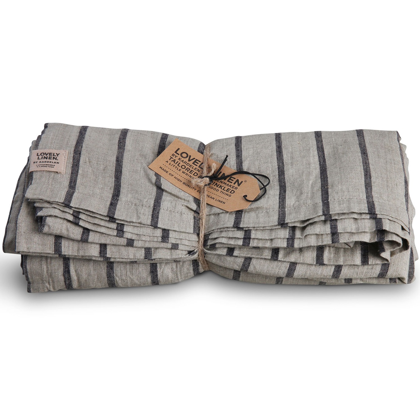 Misty Table Cloth, Striped pattern 145x300 cm, Black Stripe