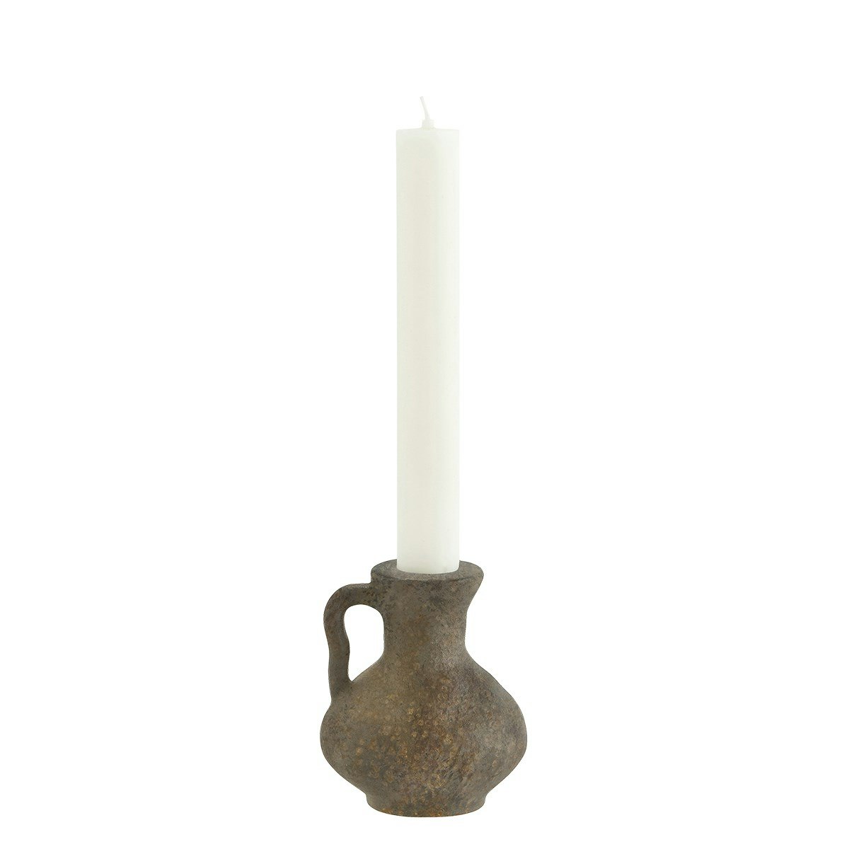 Candlestick Stoneware 9,5 cm, Grey