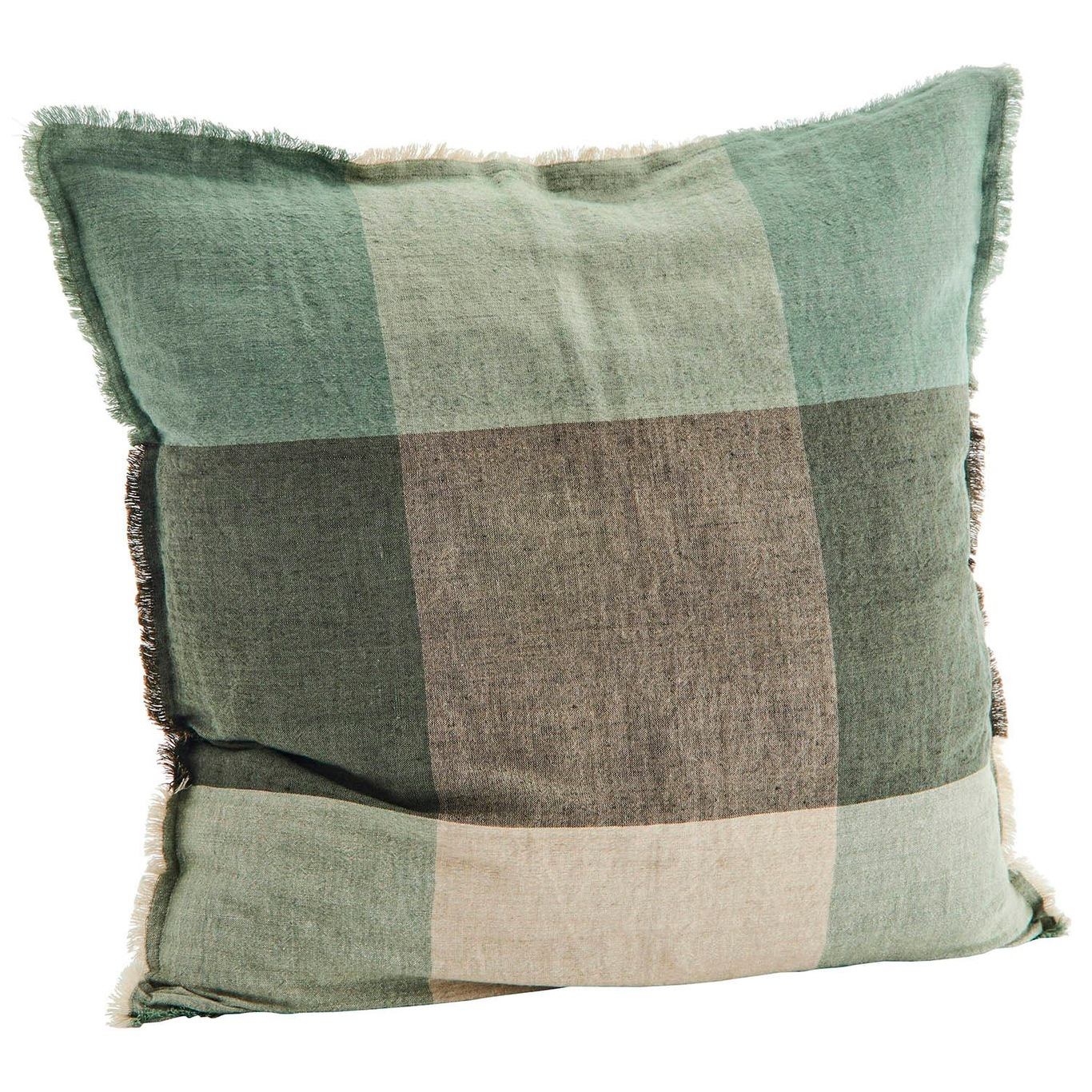 Cushion Cover Linen 60x60 cm, Green/Grey