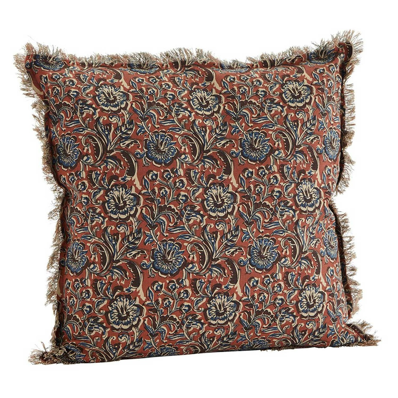 Cushion Cover With Fringes 50x50 cm, Red/Blue