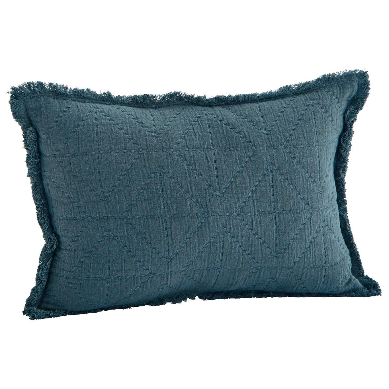 Embroidered Cushion Cover 30x45 cm, Dusty Blue