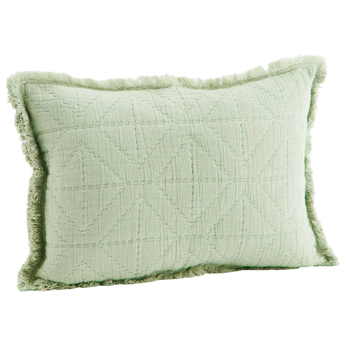 Embroidered Cushion Cover 30x45 cm, Sage