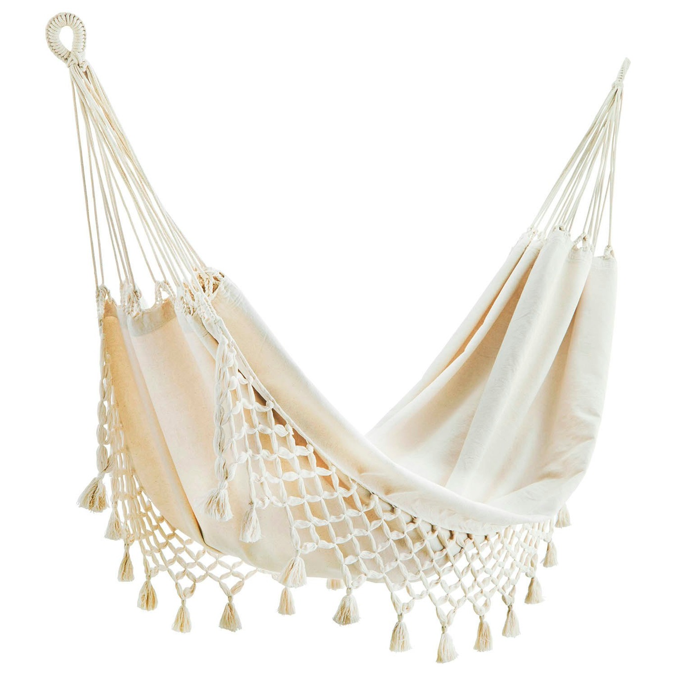Hammock With Fringes, Off-white
