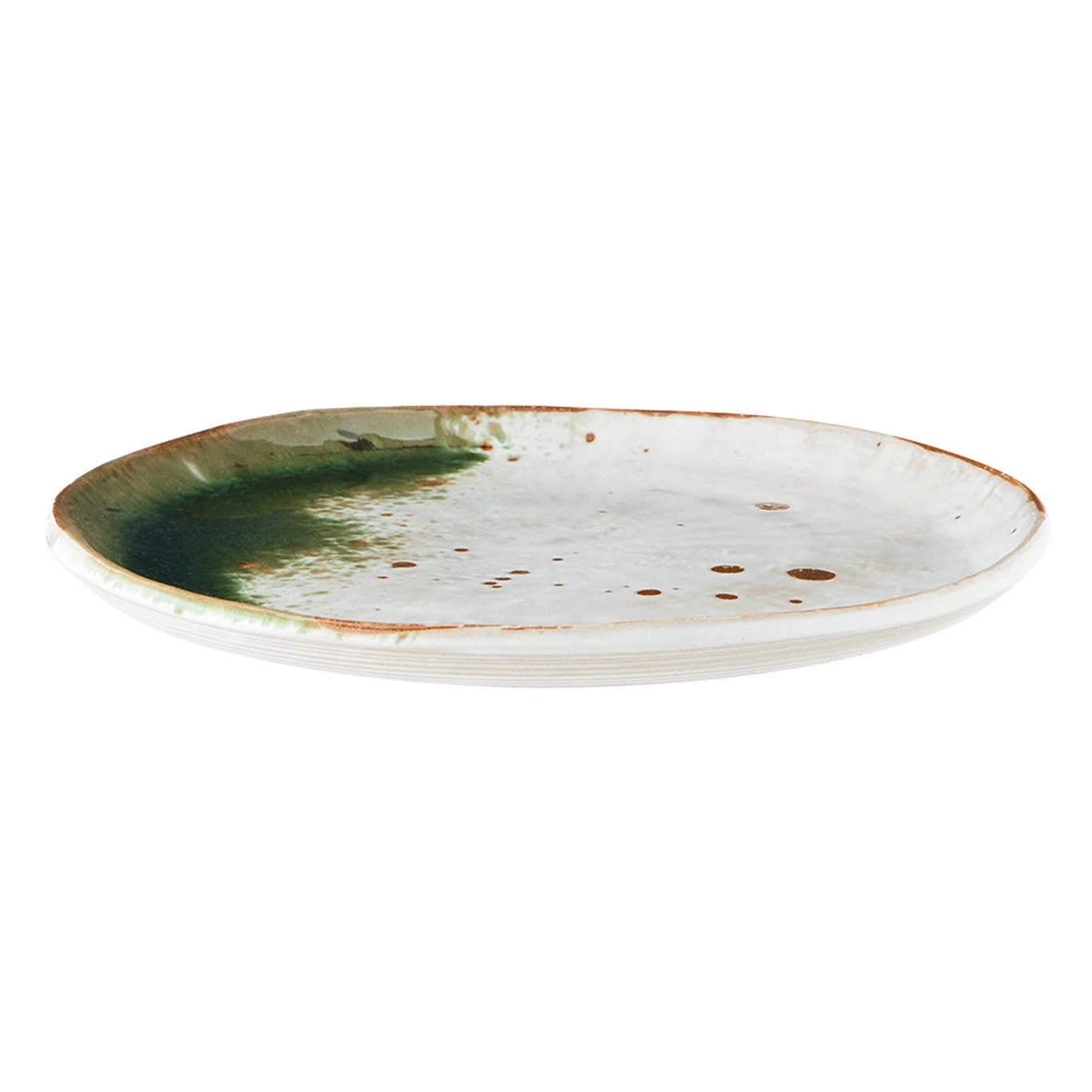 Plate 22 cm, Green / White