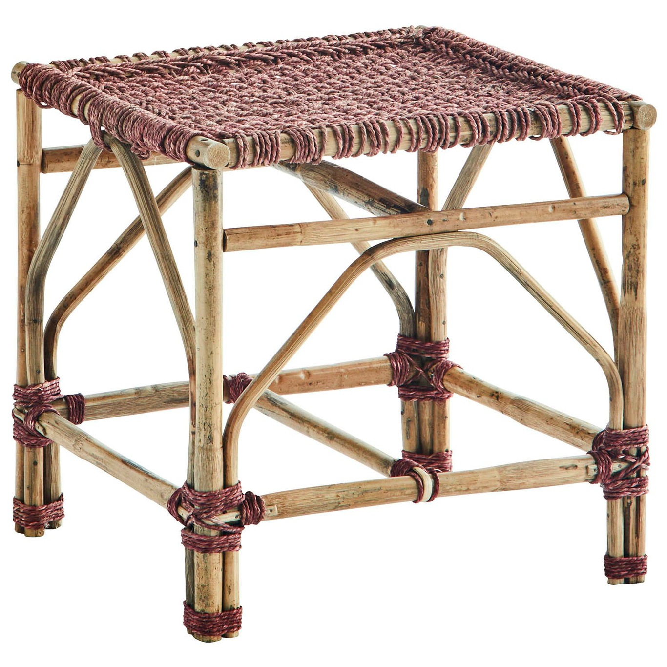 Stool Bamboo, Dusty Pink
