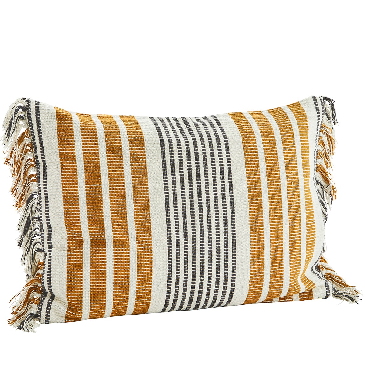 Striped Cushion Cover 50x70 cm, Off-White/Mustard