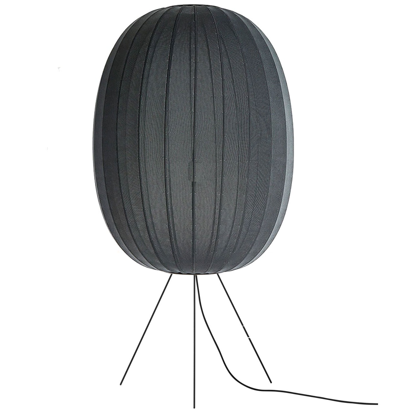 Knit-Wit Floor Lamp High Oval 65 cm, Black
