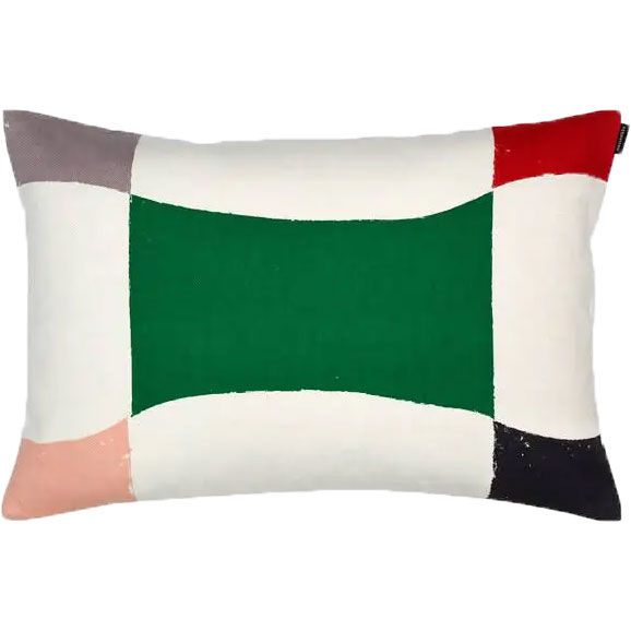 Almena Cushion Cover 40x60 cm, Grey / White / Green
