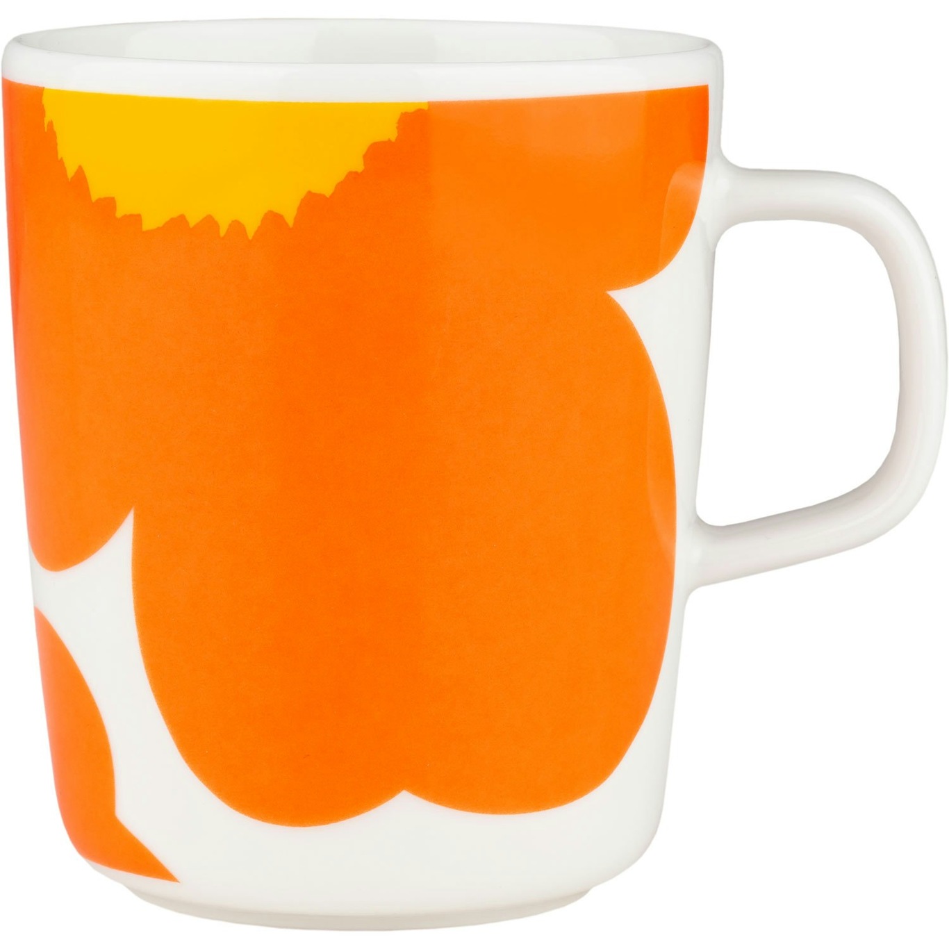 Iso Unikko Mug 25 cl, White / Orange / Yellow