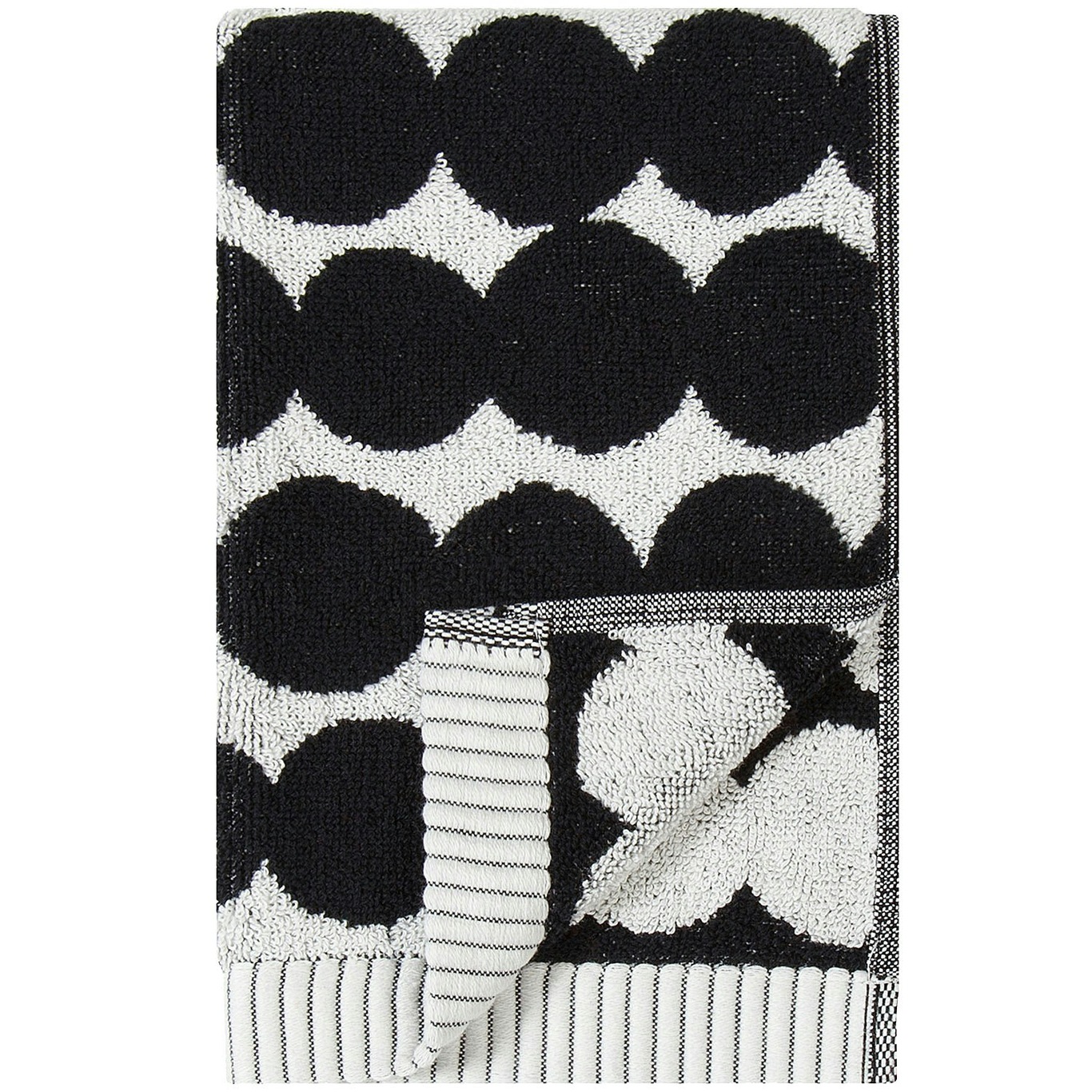 Räsymatto Guest Towel 30x50 cm, Black/White