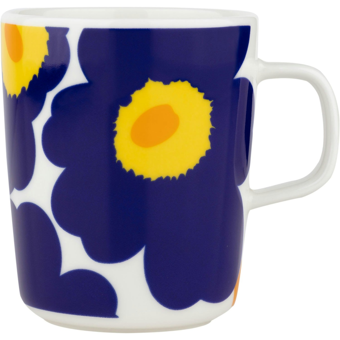 Oiva/Unikko 60Th Anniversary Mug, White / Dark Blue / Yellow