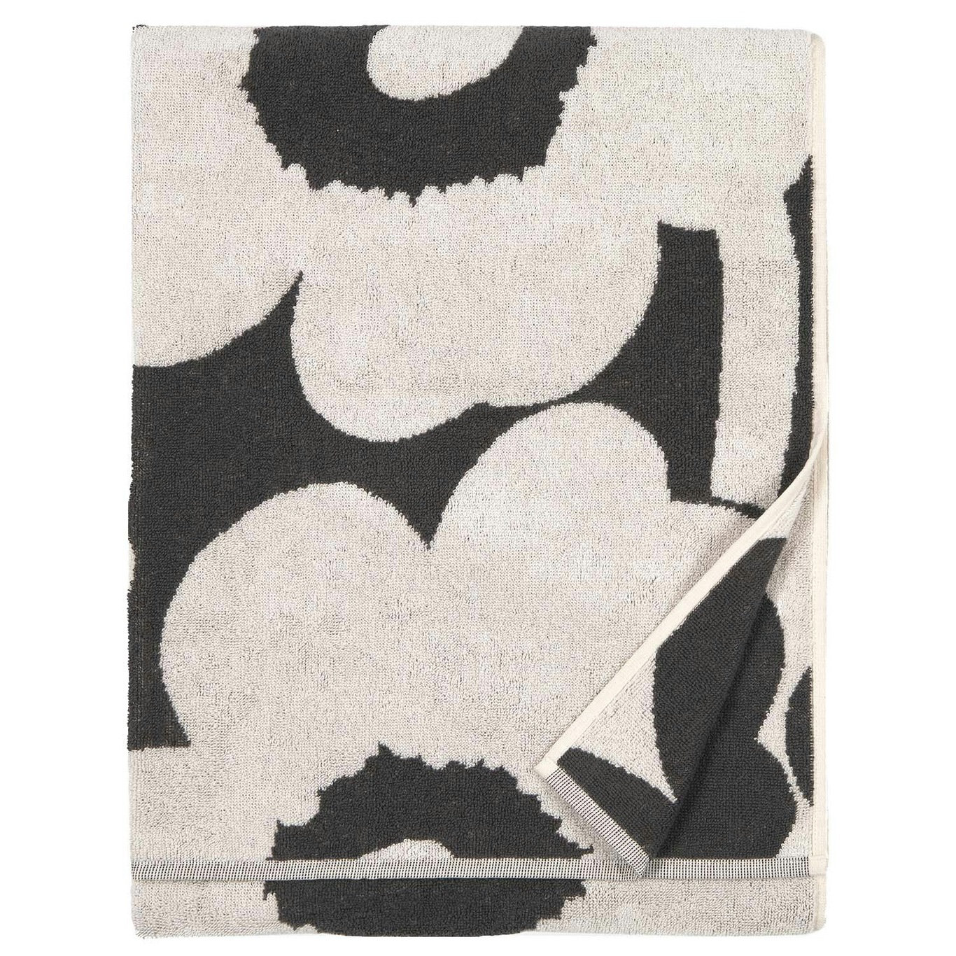 Unikko Bath Towel 70x150 cm, Off-white/Charcoal