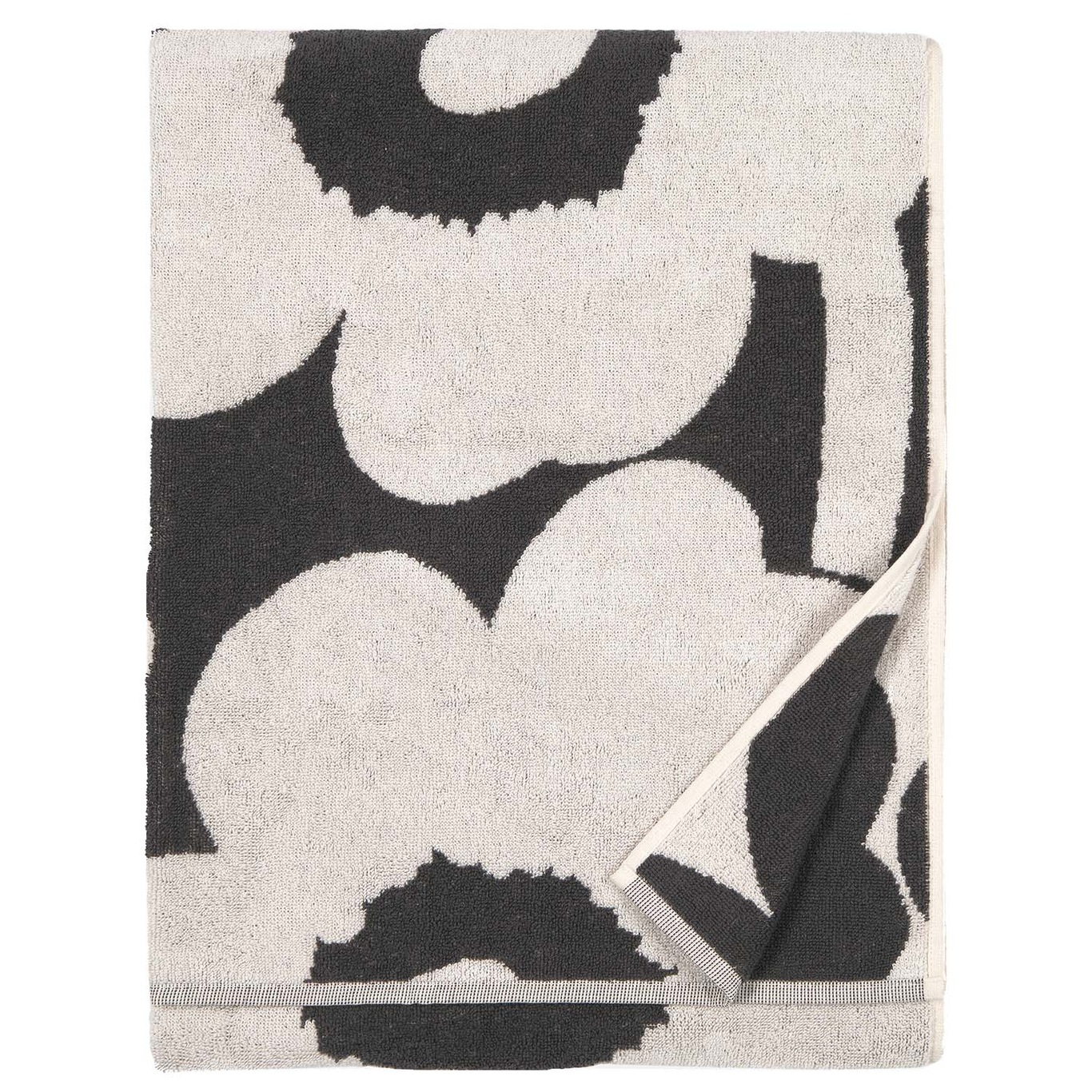Unikko Towel 50x70 cm, Off-white/Charcoal