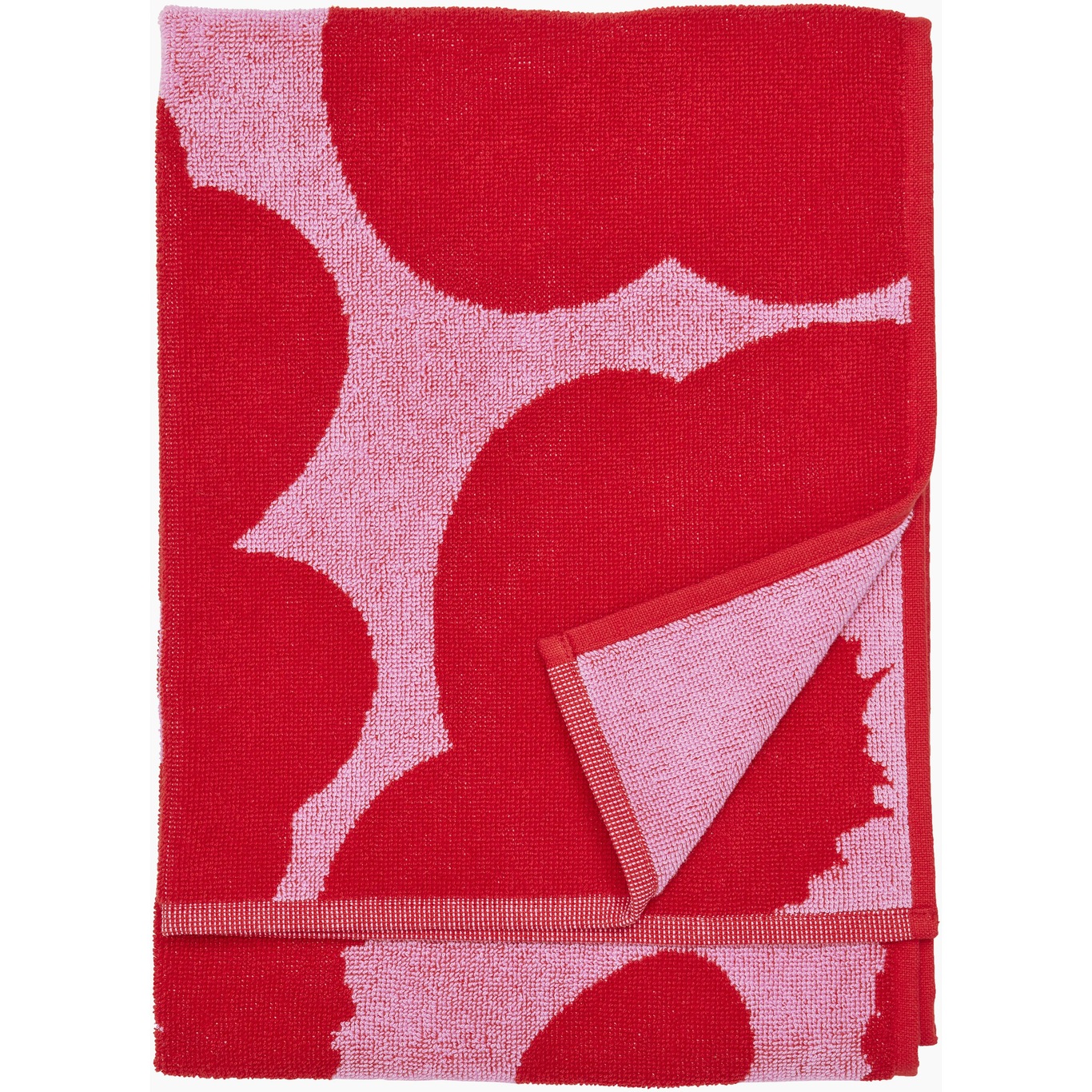 Unikko Towel 50x70 cm, Pink / Red