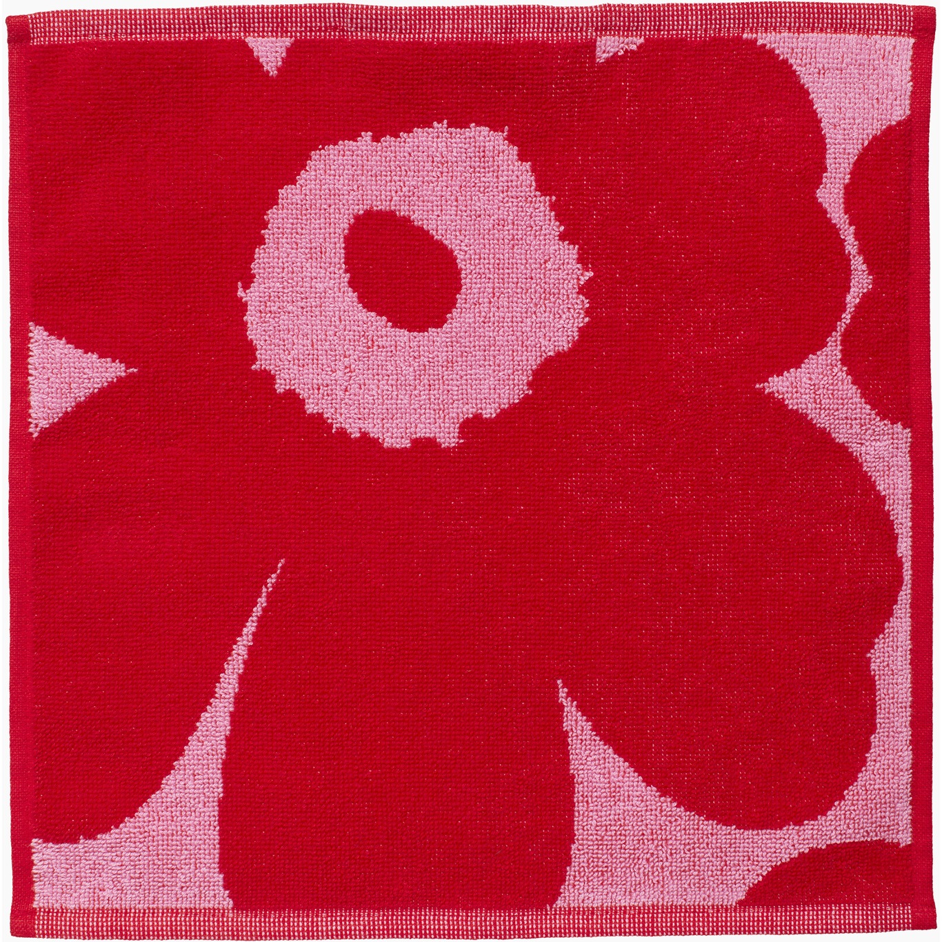 Unikko Face Towel 30x30 cm, Pink / Red