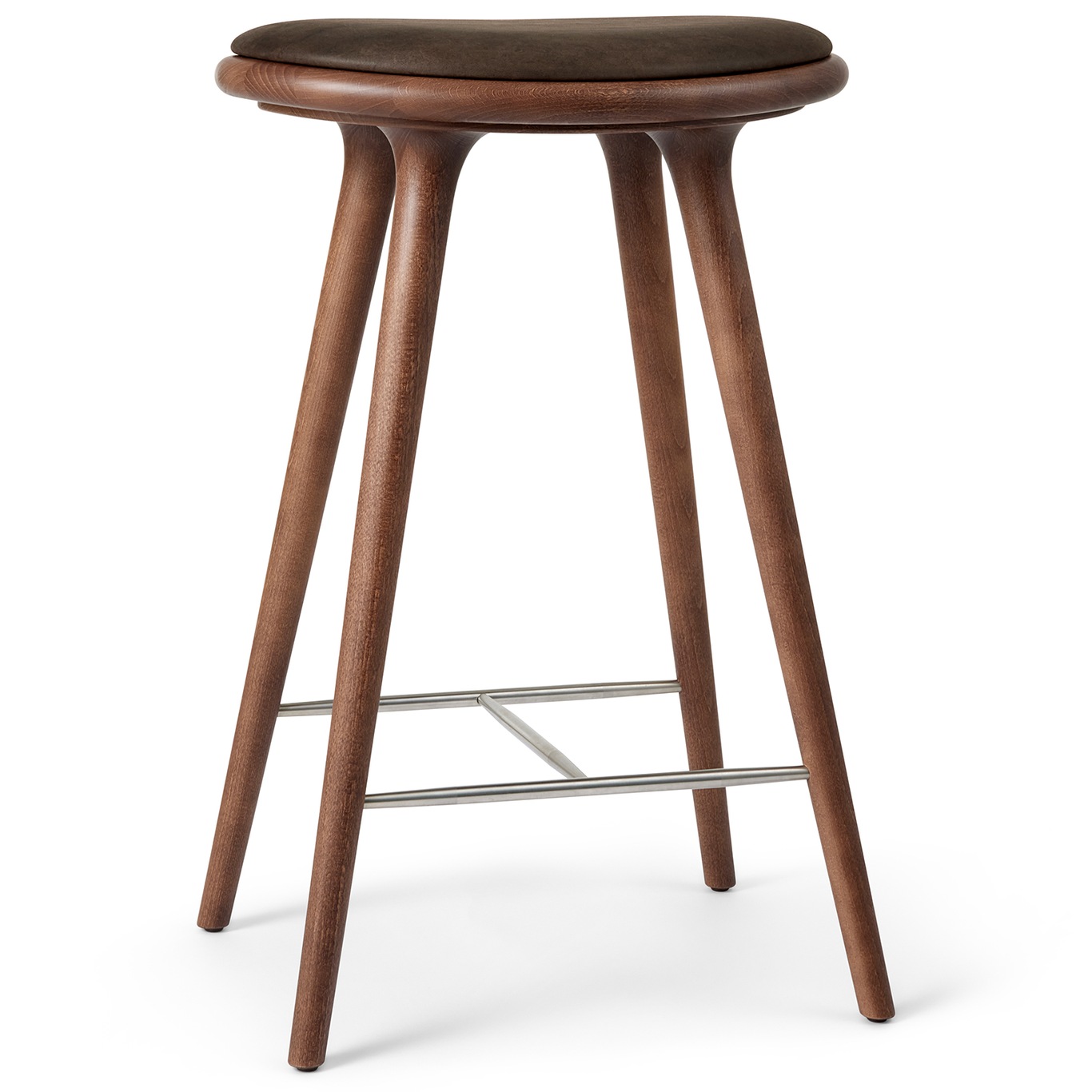 High Stool 69 cm, Brown Stained Beech