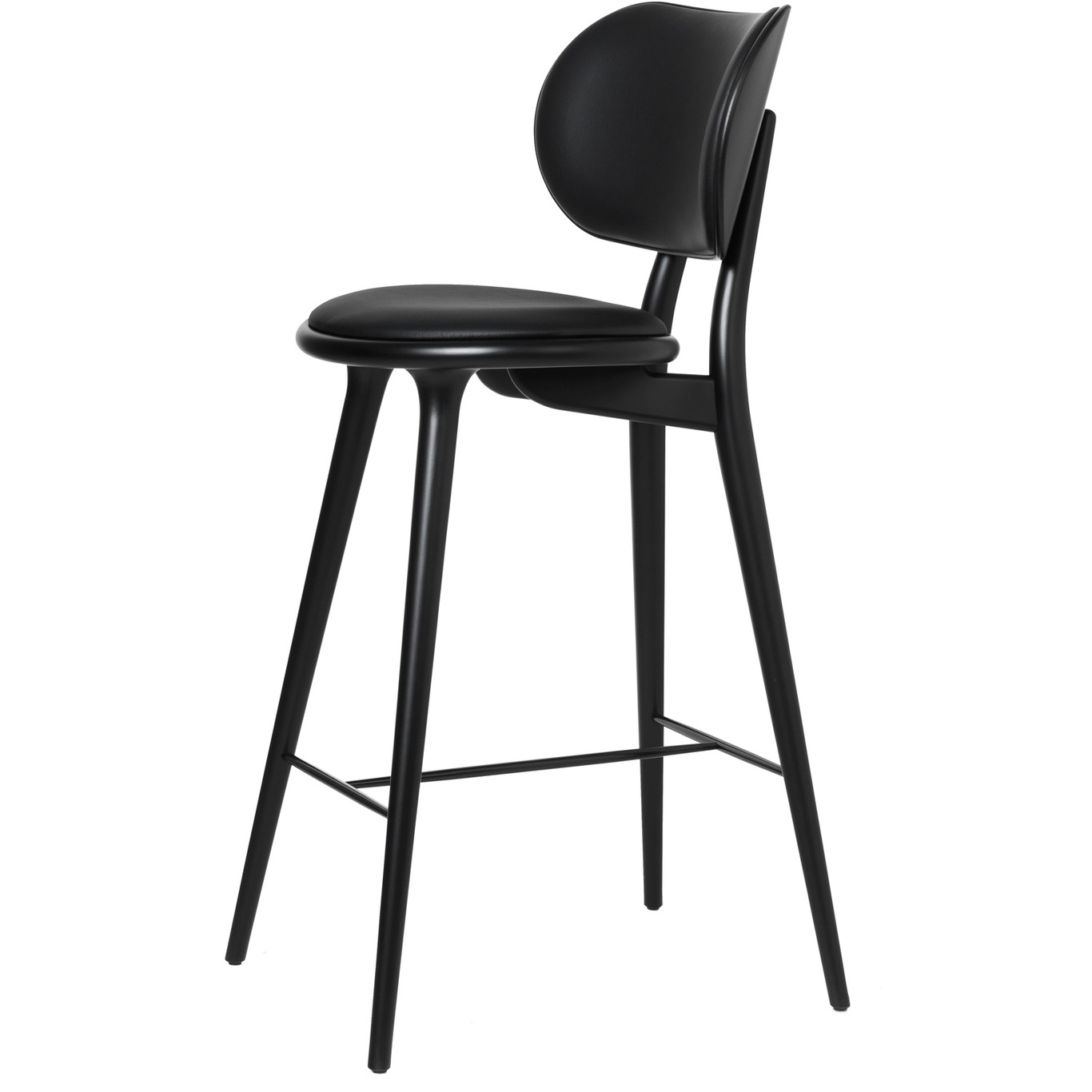 The High Stool Backrest, Black Lacquered Beech