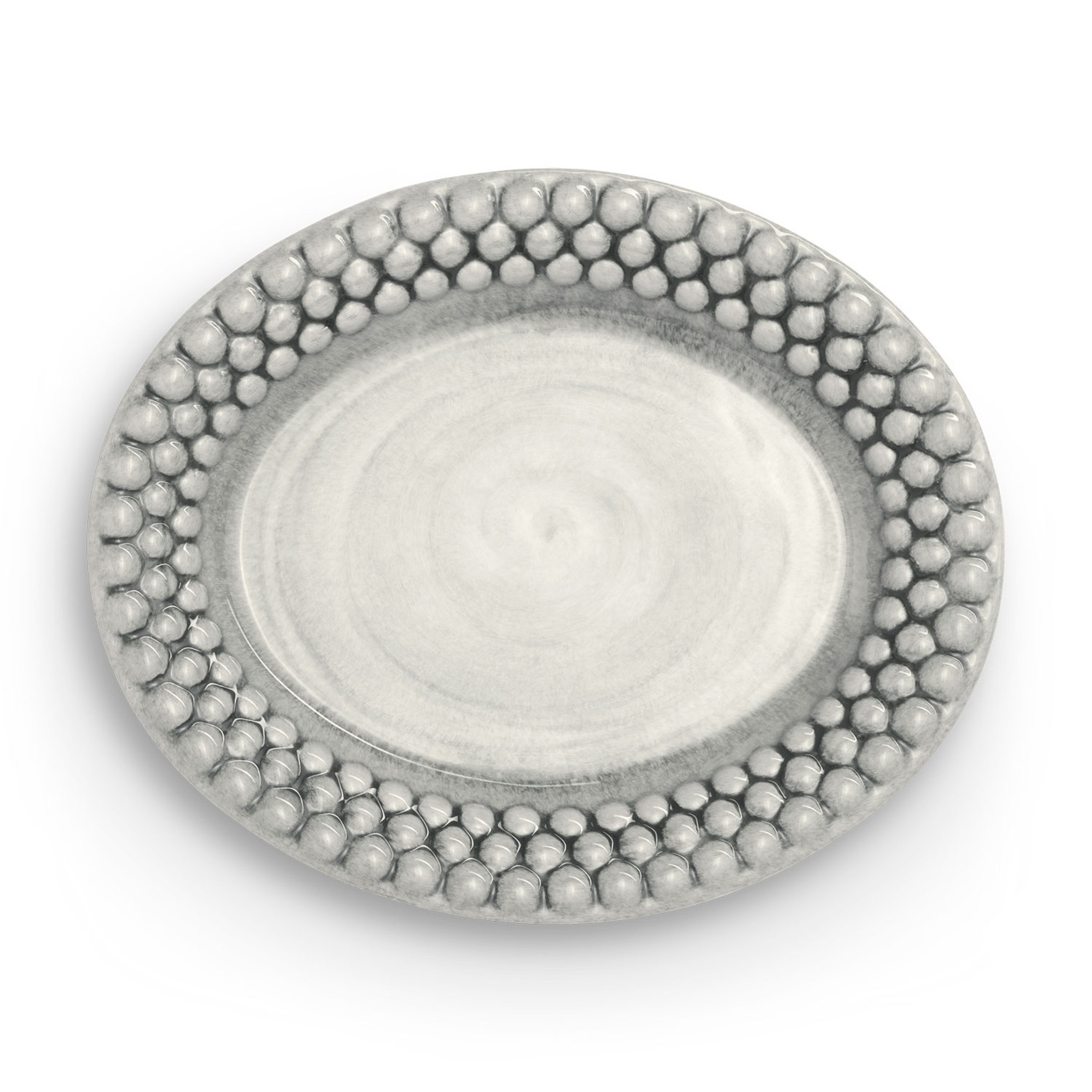 Bubbles Oval Plate 20 cm, Grey
