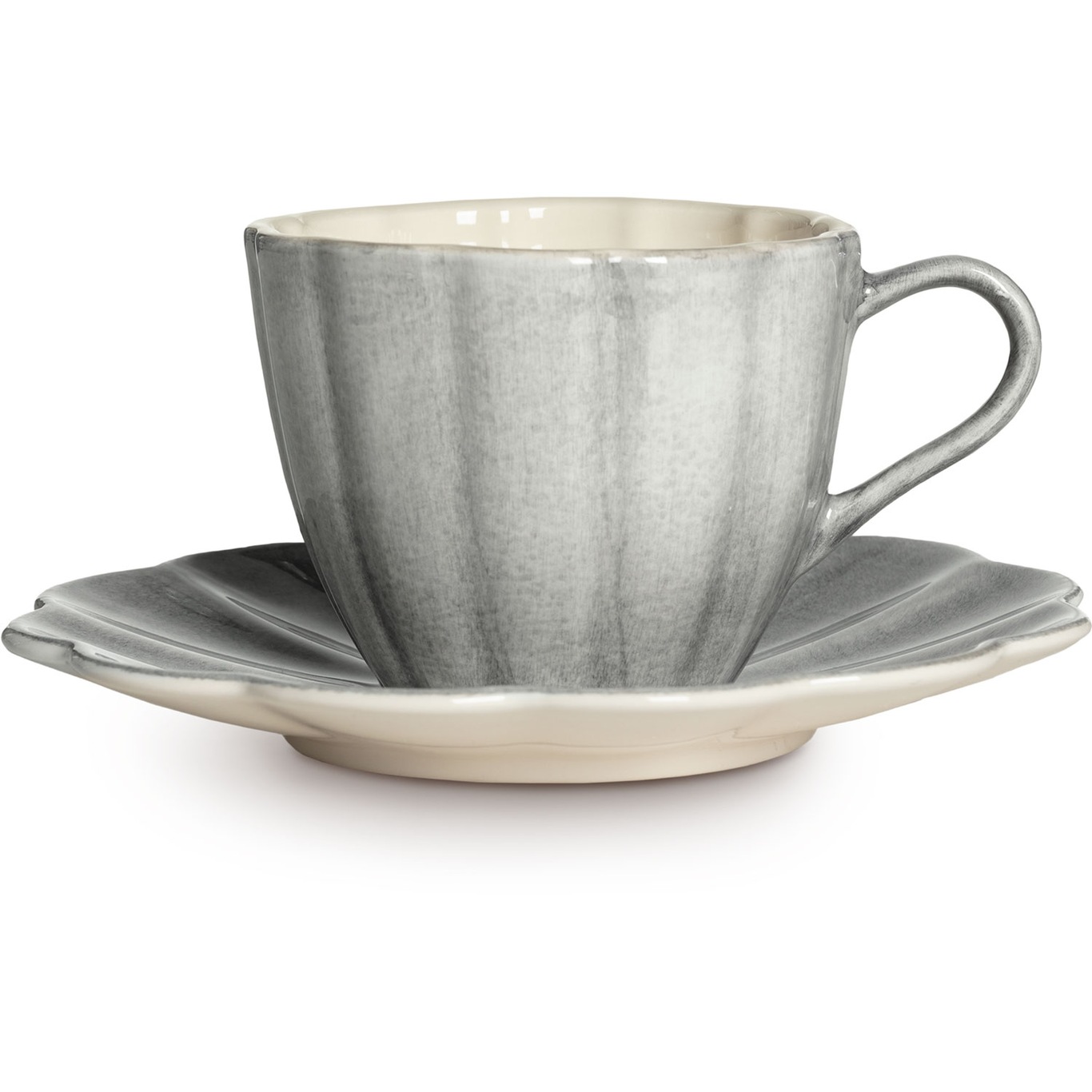 Oyster Cup With Saucer 25 cl, Grey