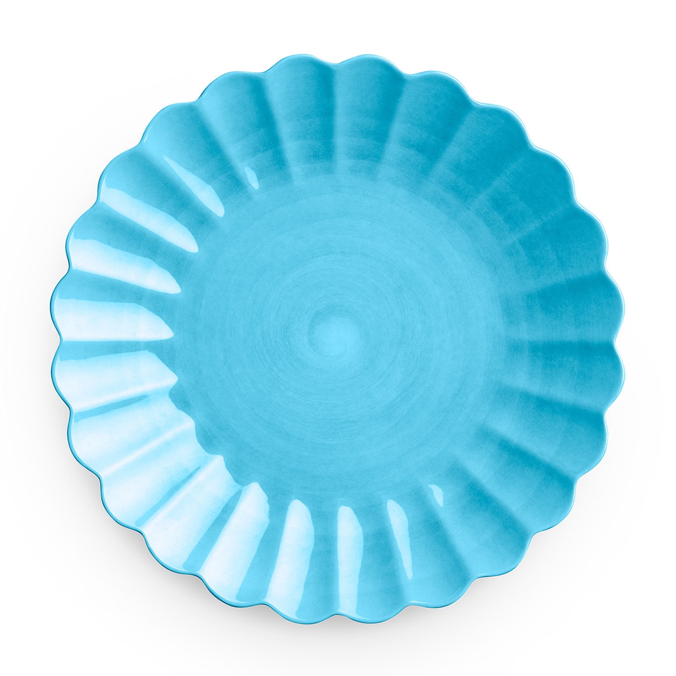 Oyster Plate, Turquoise, 28 cm