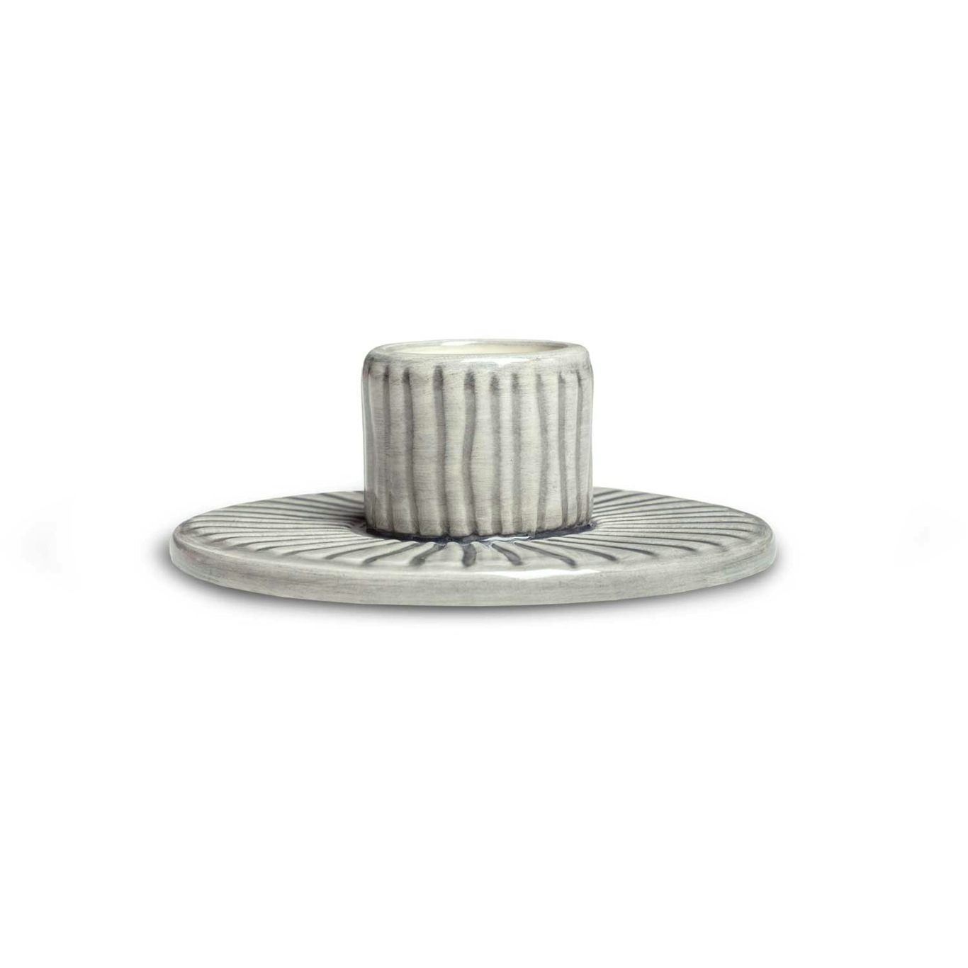 Stripes Candle Holder 8 cm, Grey