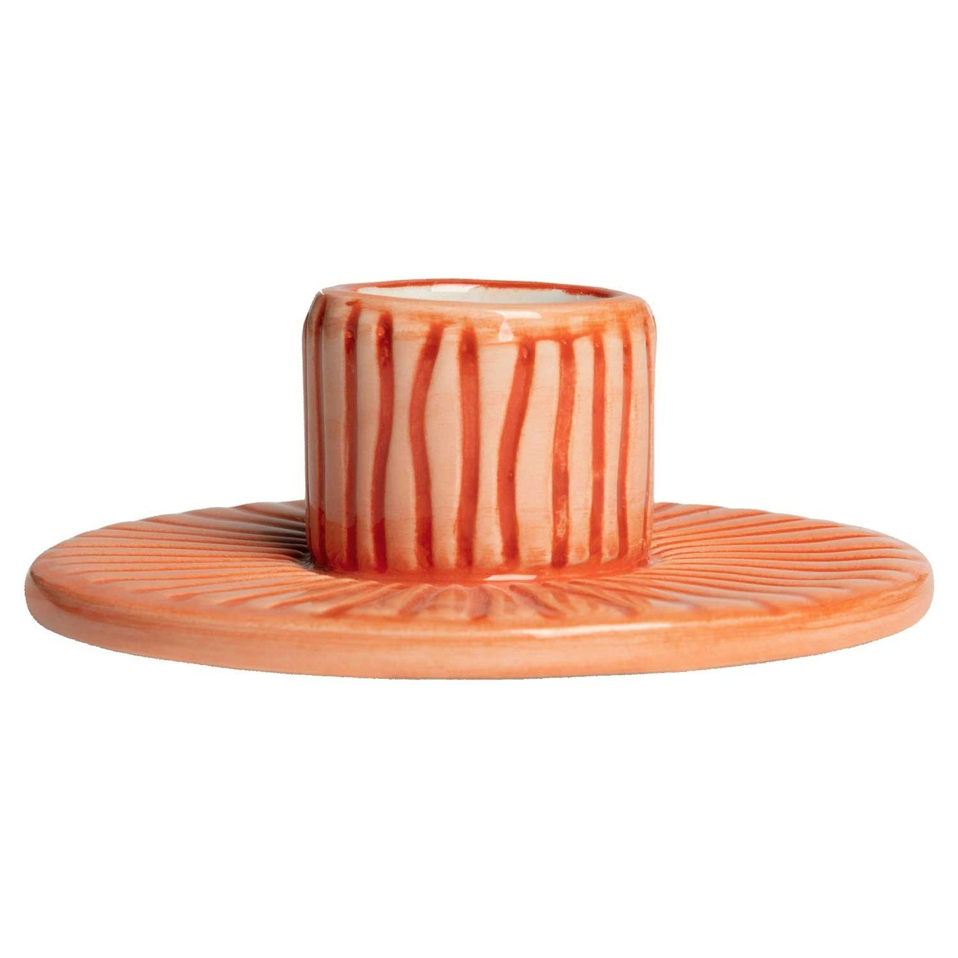 Stripes Candle Holder 8 cm, Orange