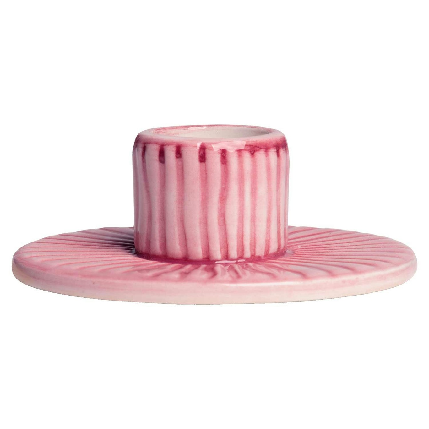 Stripes Candle Holder 8 cm, Pink