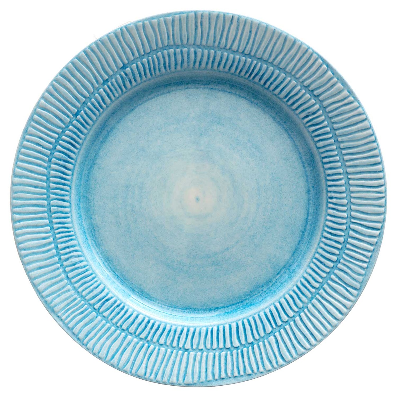 Stripes Plate 28 cm, Turquoise
