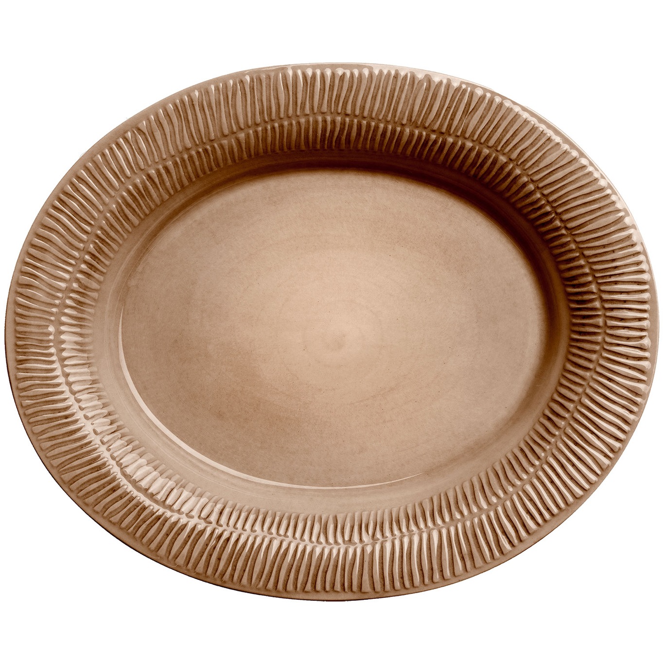 Stripes Platter 35x30 cm, Cinnamon