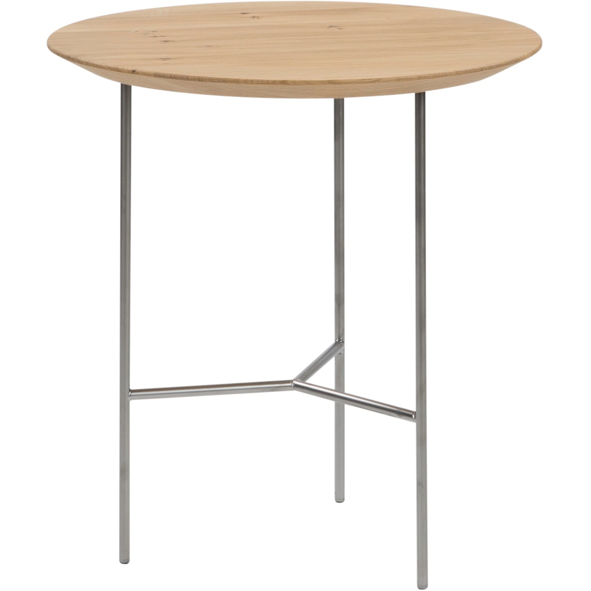 Tribeca Side Table Lacquered Oak / Satin Chromed Steel, 47 cm