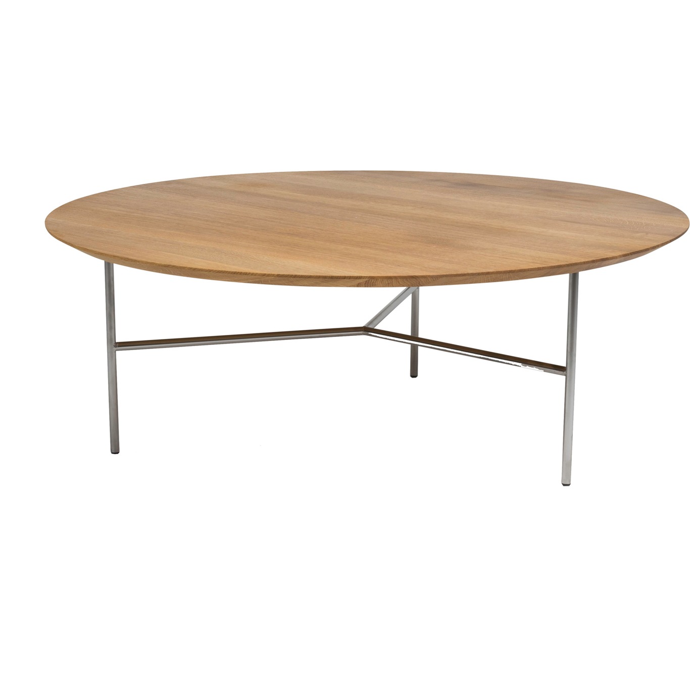 Tribeca Coffee Table Rustic Oiled Oak / Satin Chromed Steel, 110 cm
